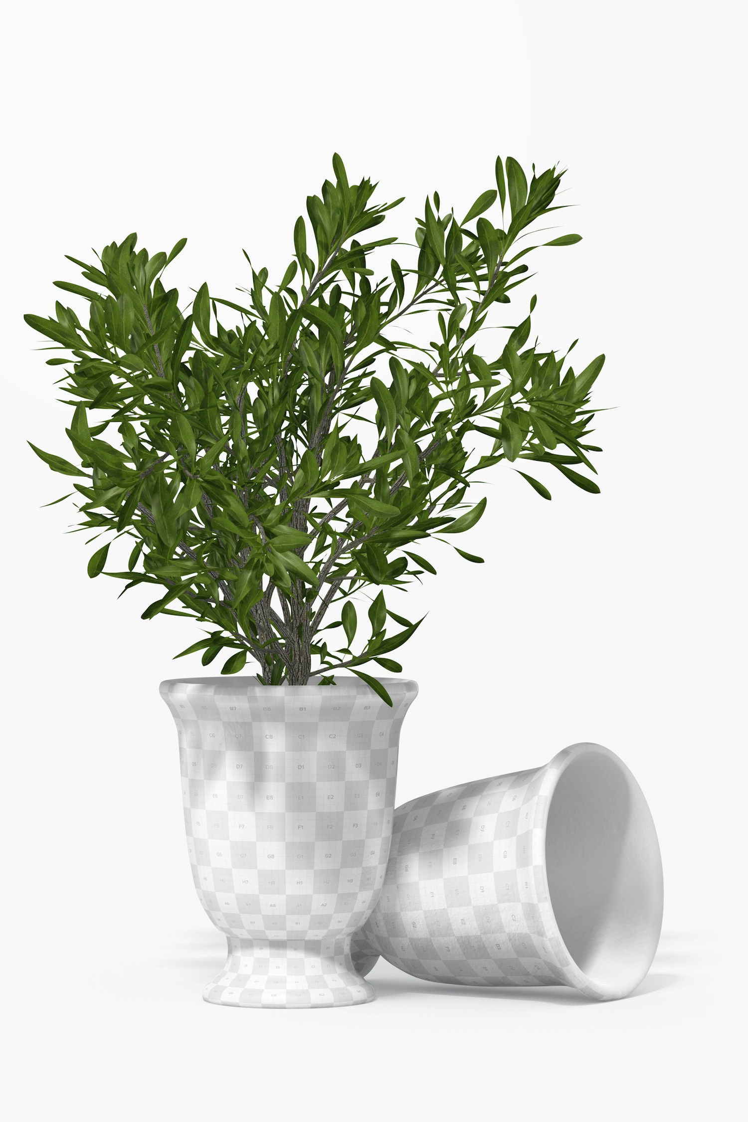 Terracotta Vases Mockup, Standing and Lying Terracotta Vases Mockup, Standing and Lying