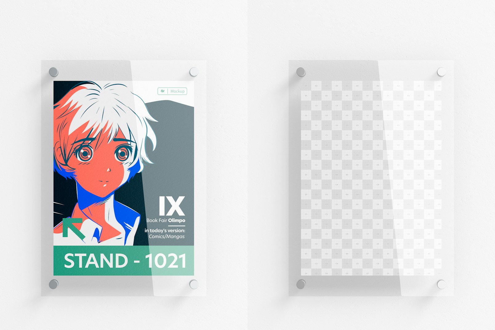 Acrylic Poster Frame Mockup, Front View