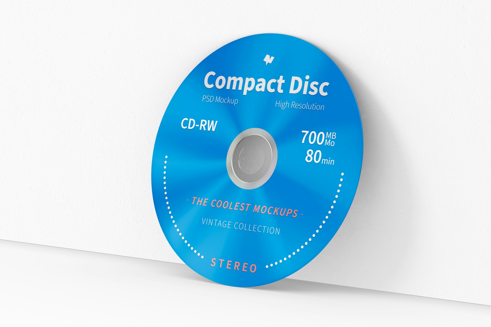 Compact Disc Mockup, Leaned