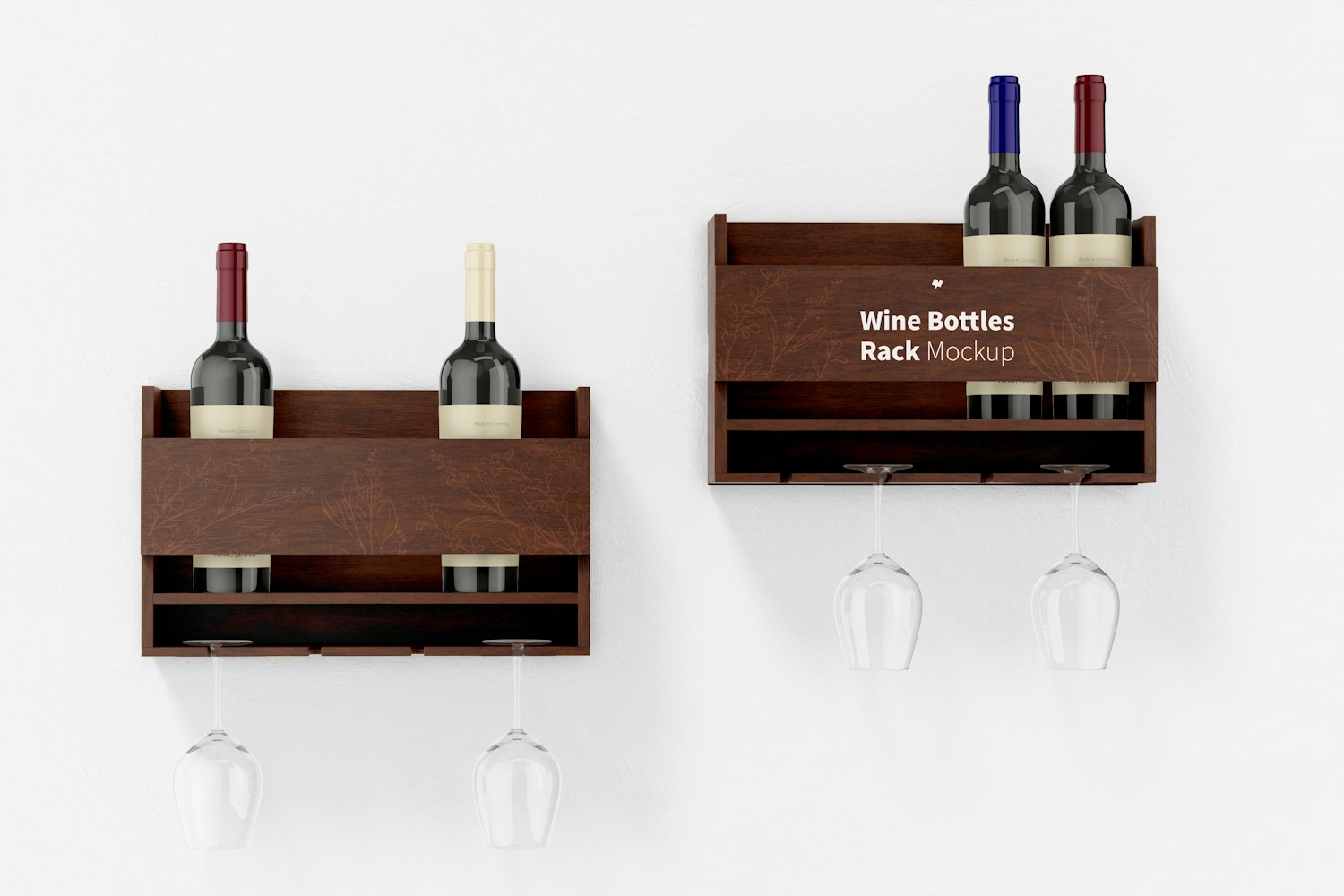 Maqueta de Estantes para Botellas de Vino, Vista Frontal