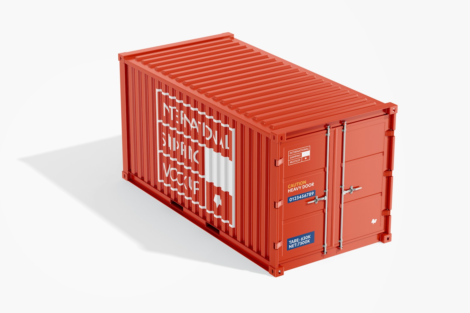 Long Shipping Container Mockup, Perspective
