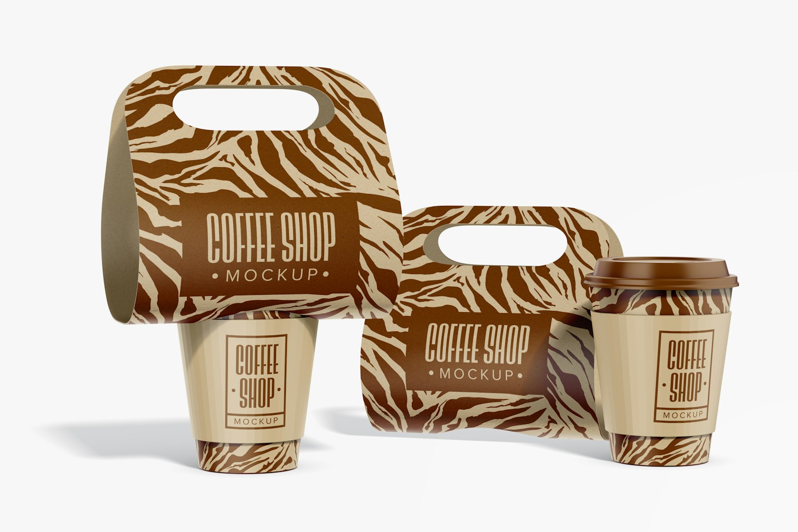 Coffee Cups Paper Holder Mockup