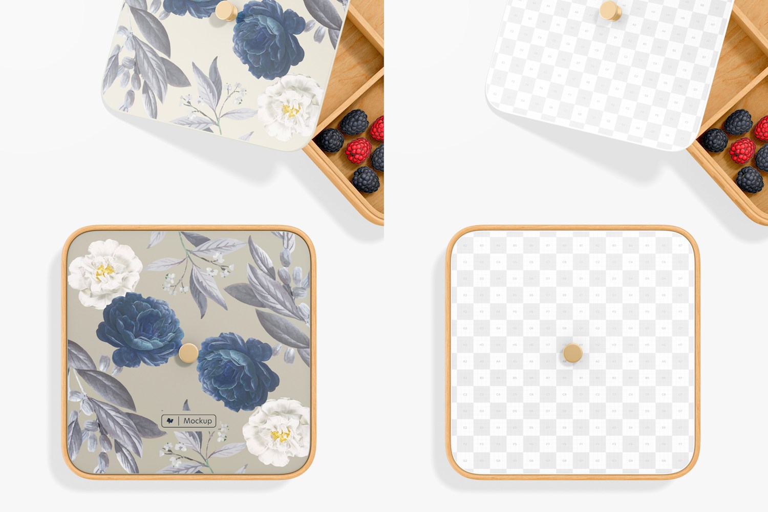 Compartment Trays with Lid Mockup Compartment Trays with Lid Mockup