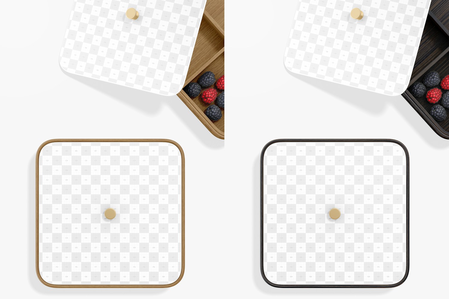 Compartment Trays with Lid Mockup Compartment Trays with Lid Mockup