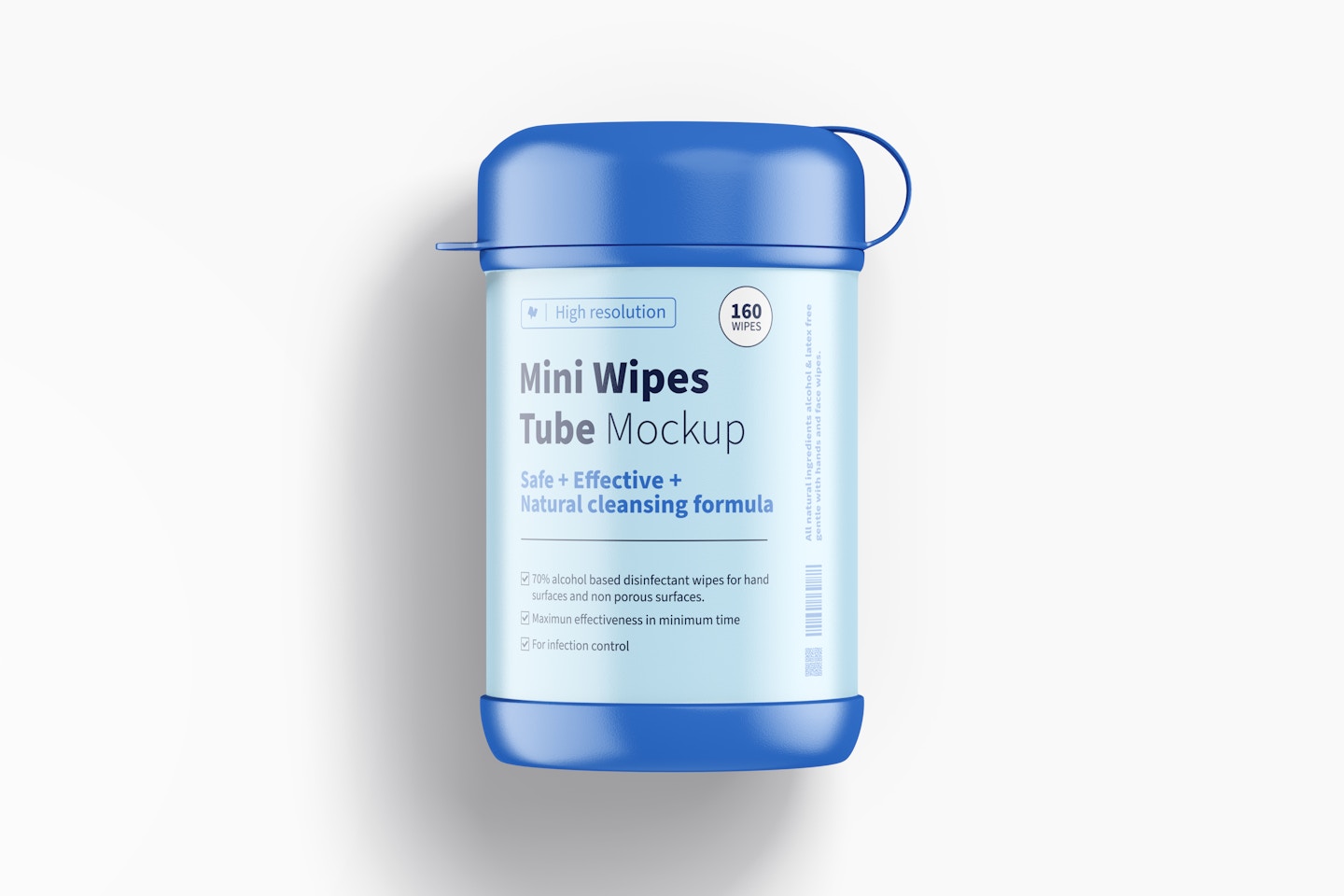 Mini Wipes Tube Mockup, Top View