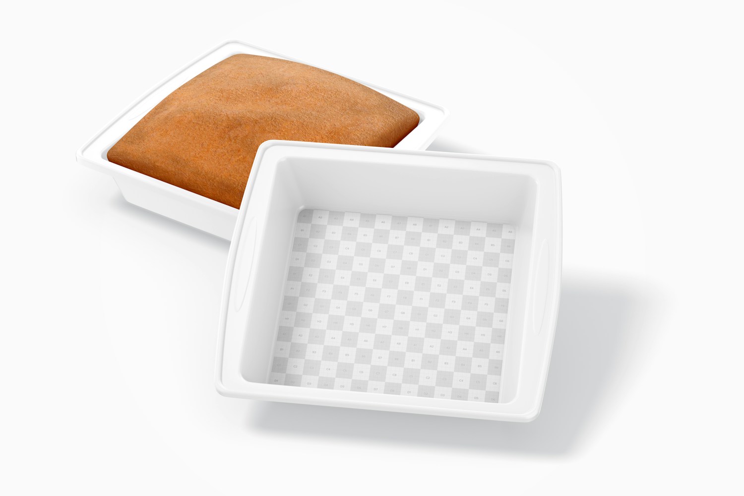 Silicone Square Cake Molds Mockup, Perspective Silicone Square Cake Molds Mockup, Perspective