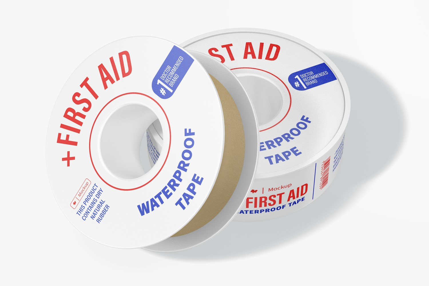 First Aid Waterproof Tapes Mockup, Perspective