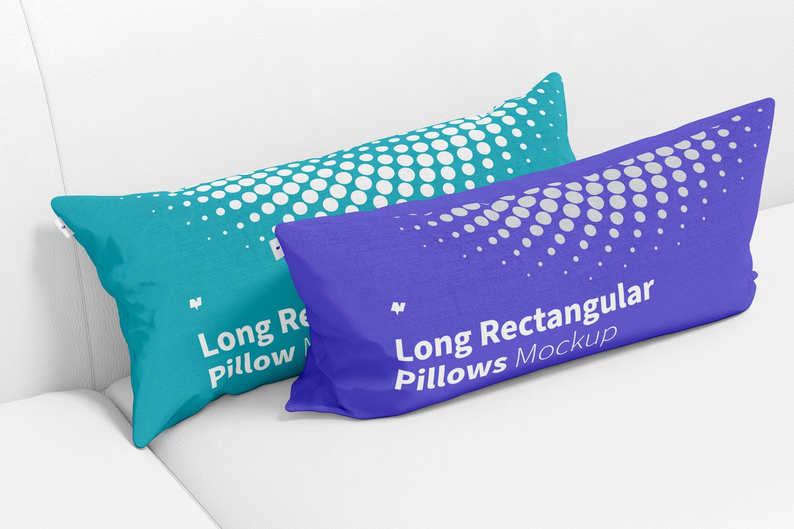 Long Rectangular Pillows Mockup, Leaned
