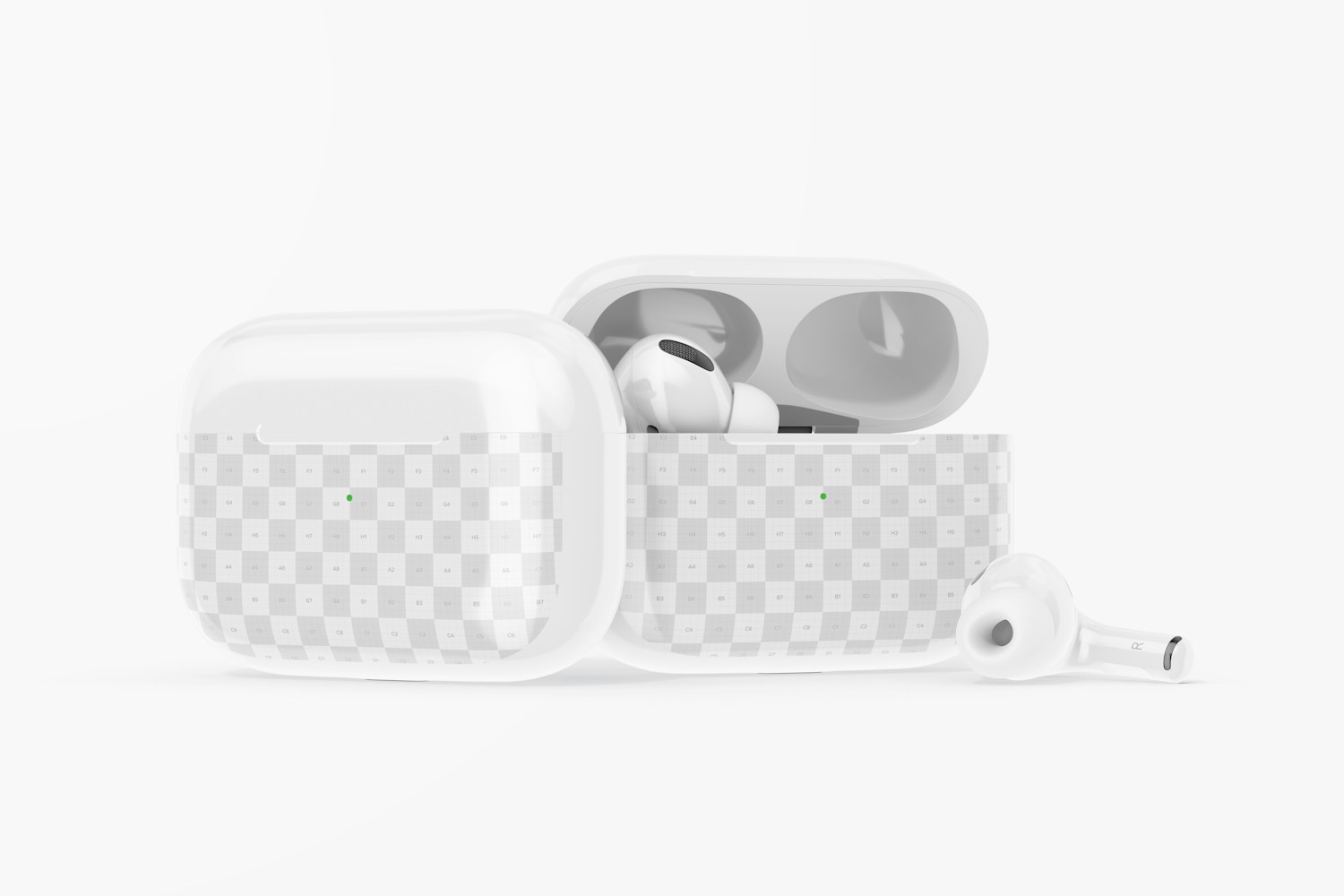 Clay AirPods Pro Mockup, Opened and Closed