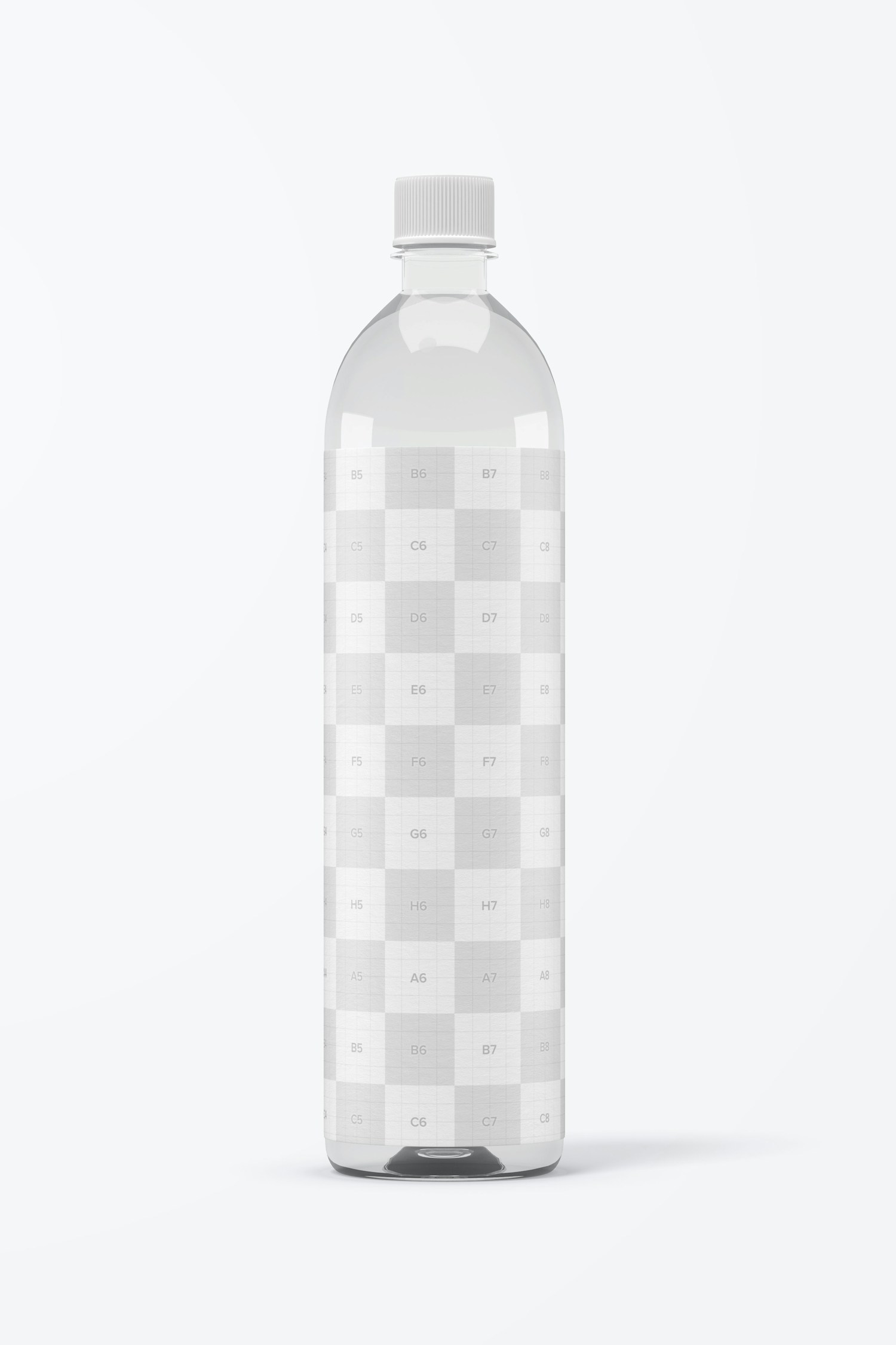 1L Sleek Clear Water Bottle Mockup