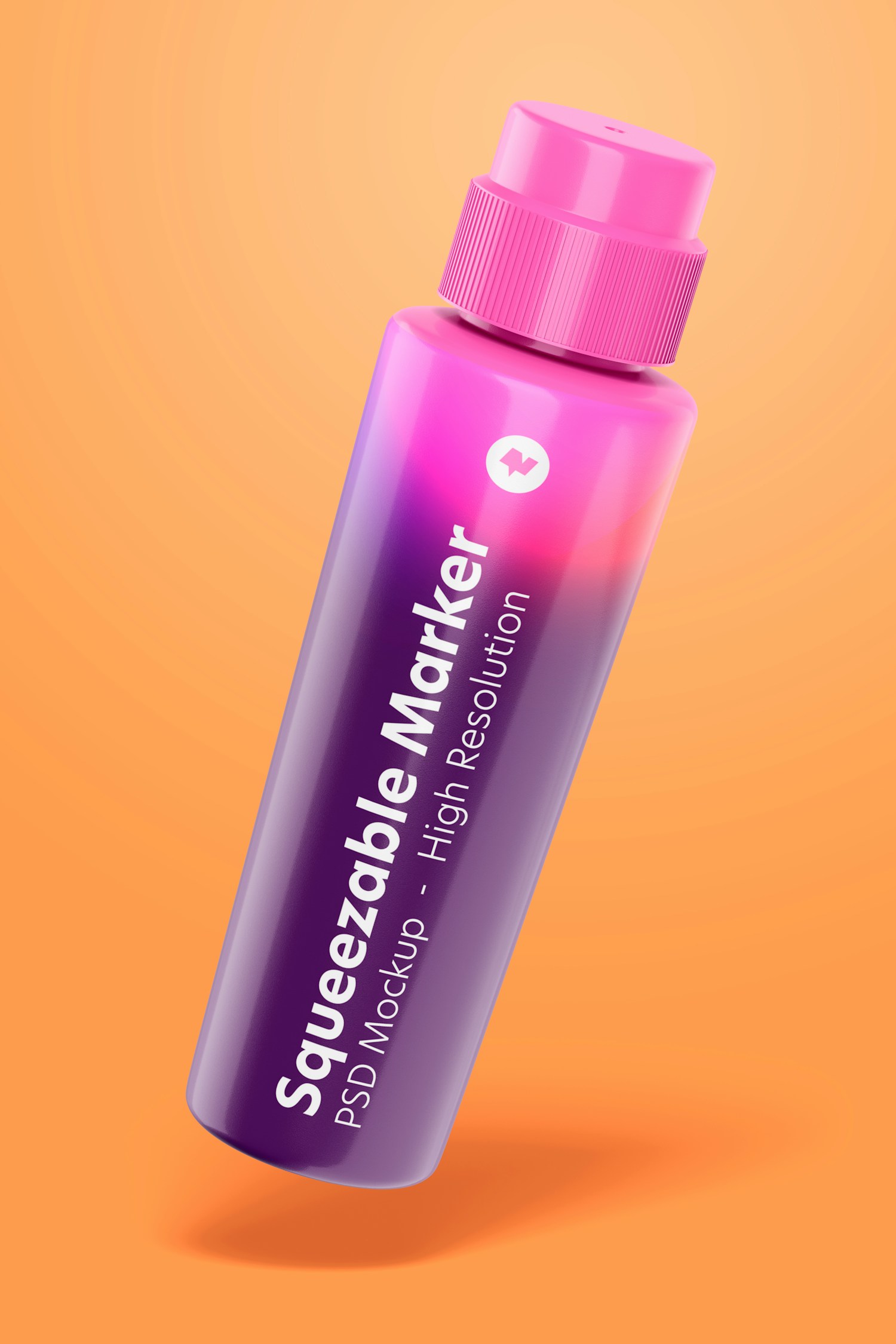 Squeezable Marker Mockup, Falling Squeezable Marker Mockup, Falling