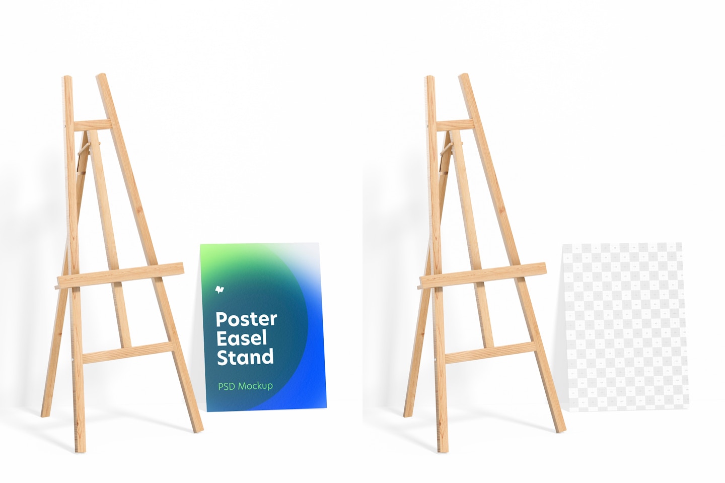 Poster Easel Stand Mockup, Left View