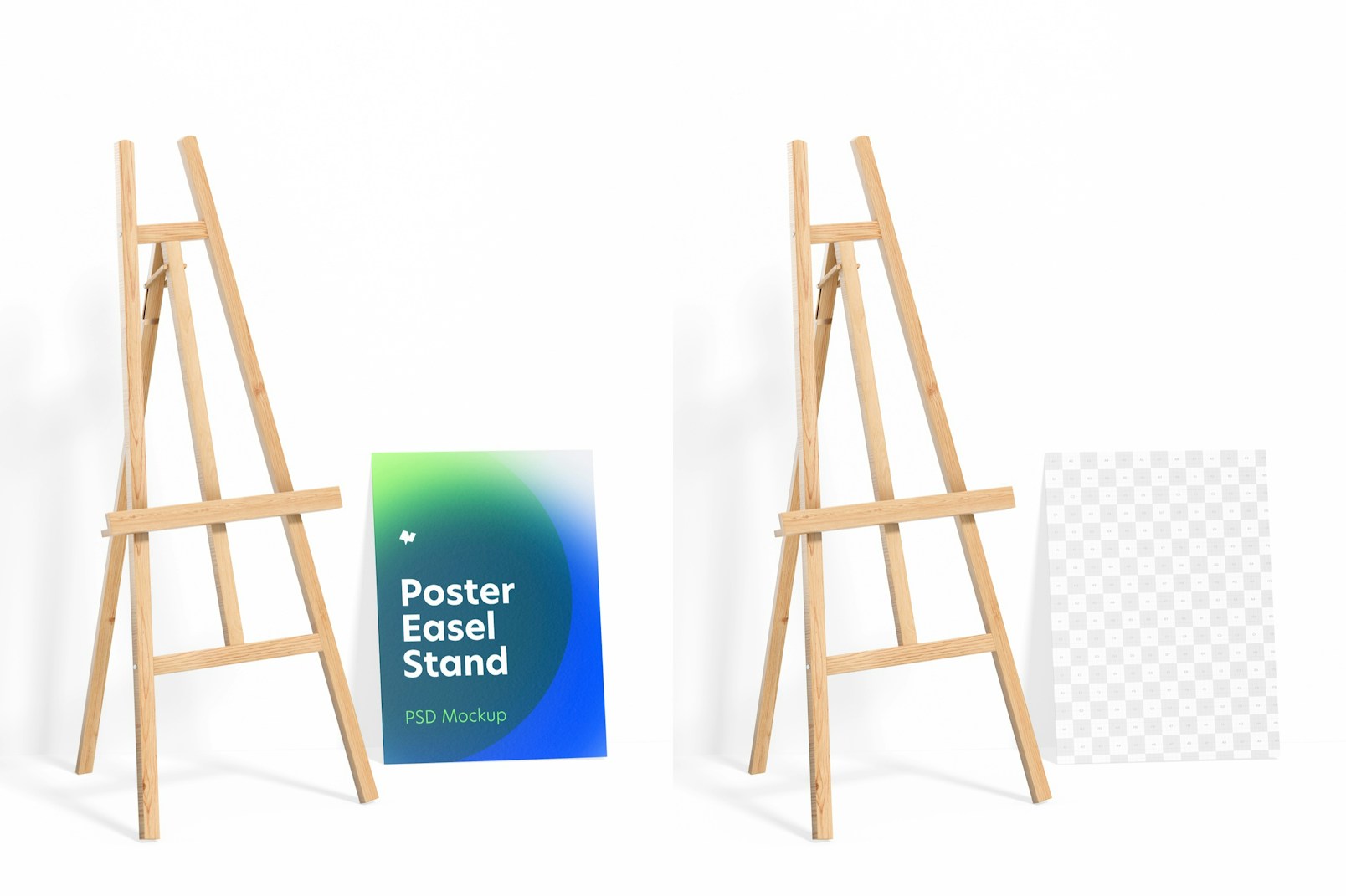 Poster Easel Stand Mockup, Left View