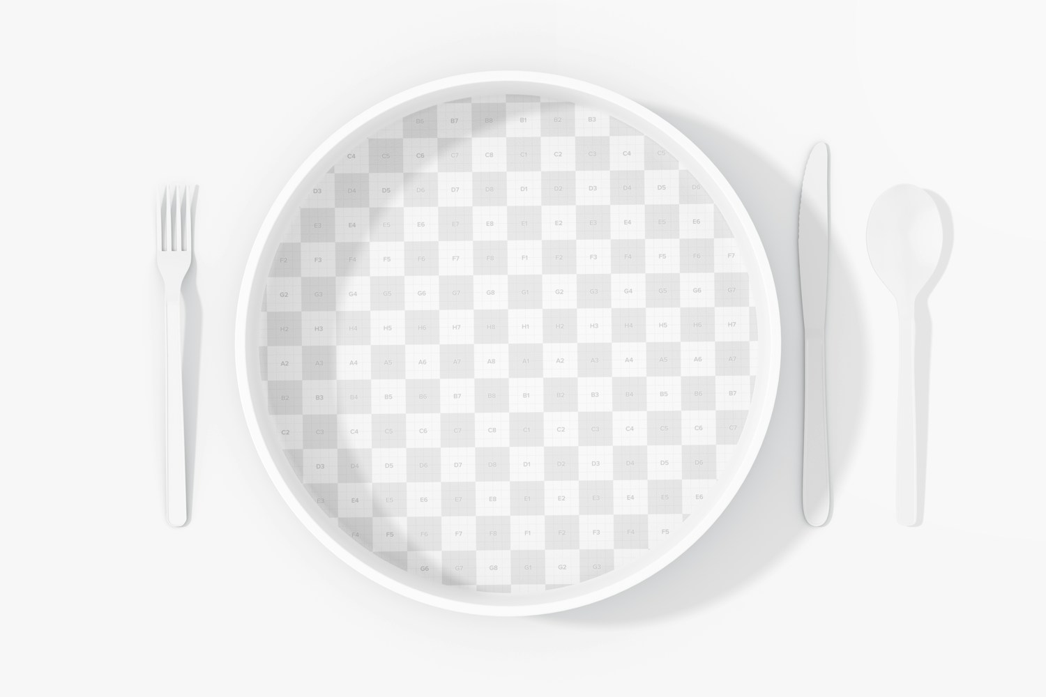 Ceramic Large Plate Mockup, Top View Ceramic Large Plate Mockup, Top View