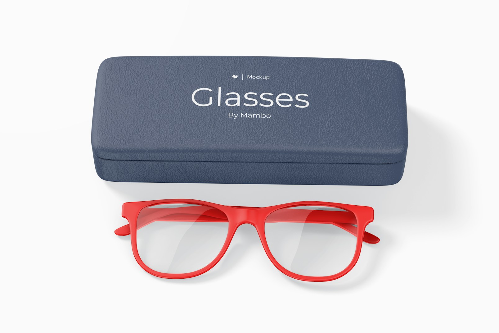 Eyeglasses Case Mockup, Top View