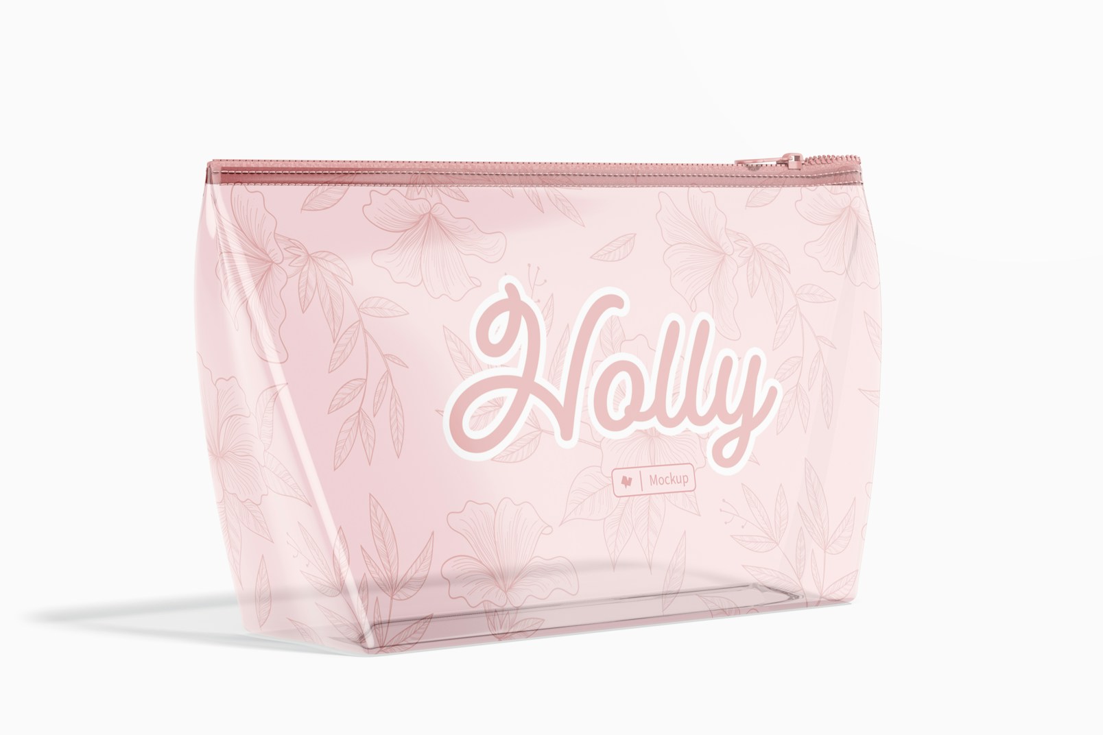 Clear Cosmetic Bag Mockup, Left View