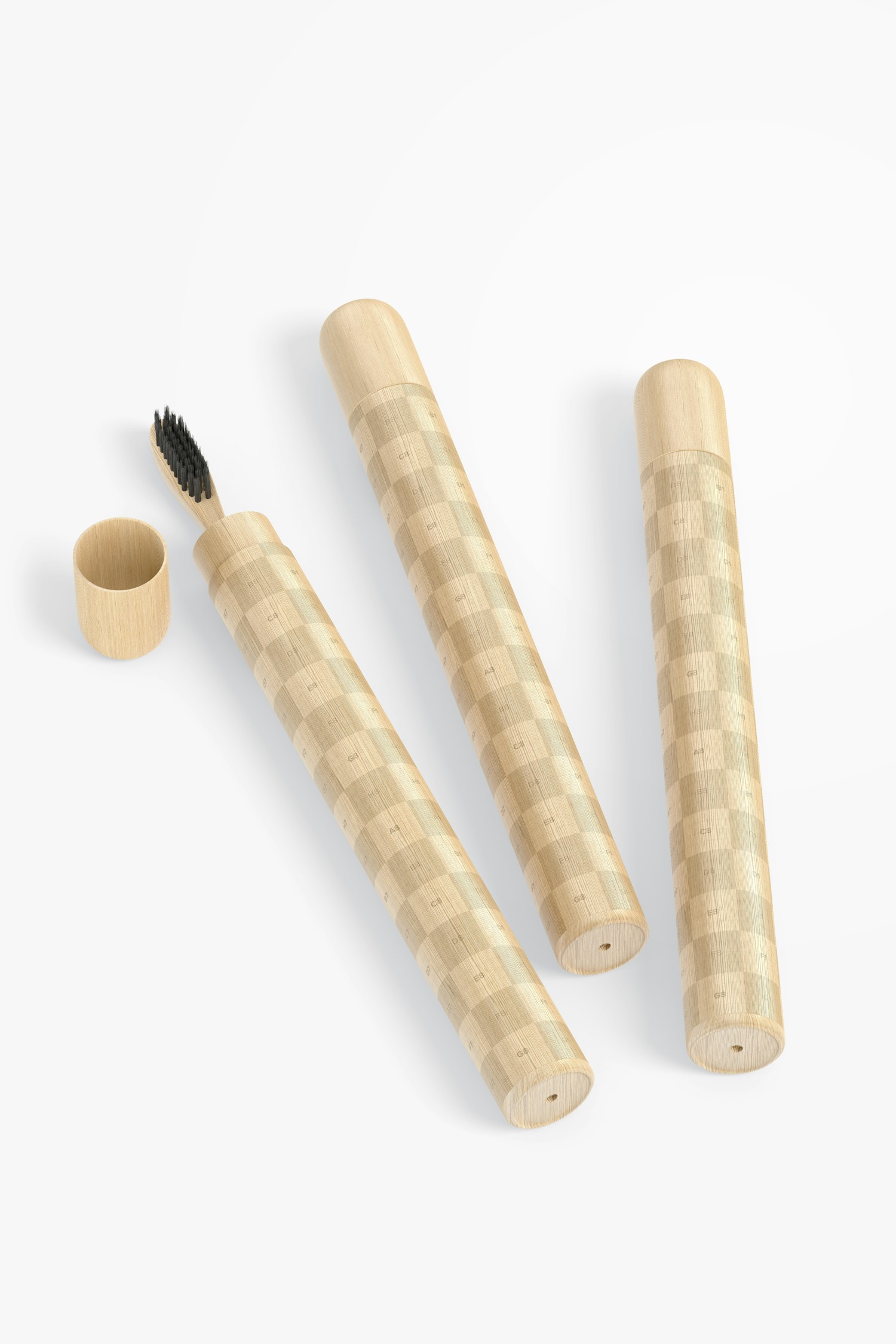 Toothbrush Cases Mockup, Perspective View 02
