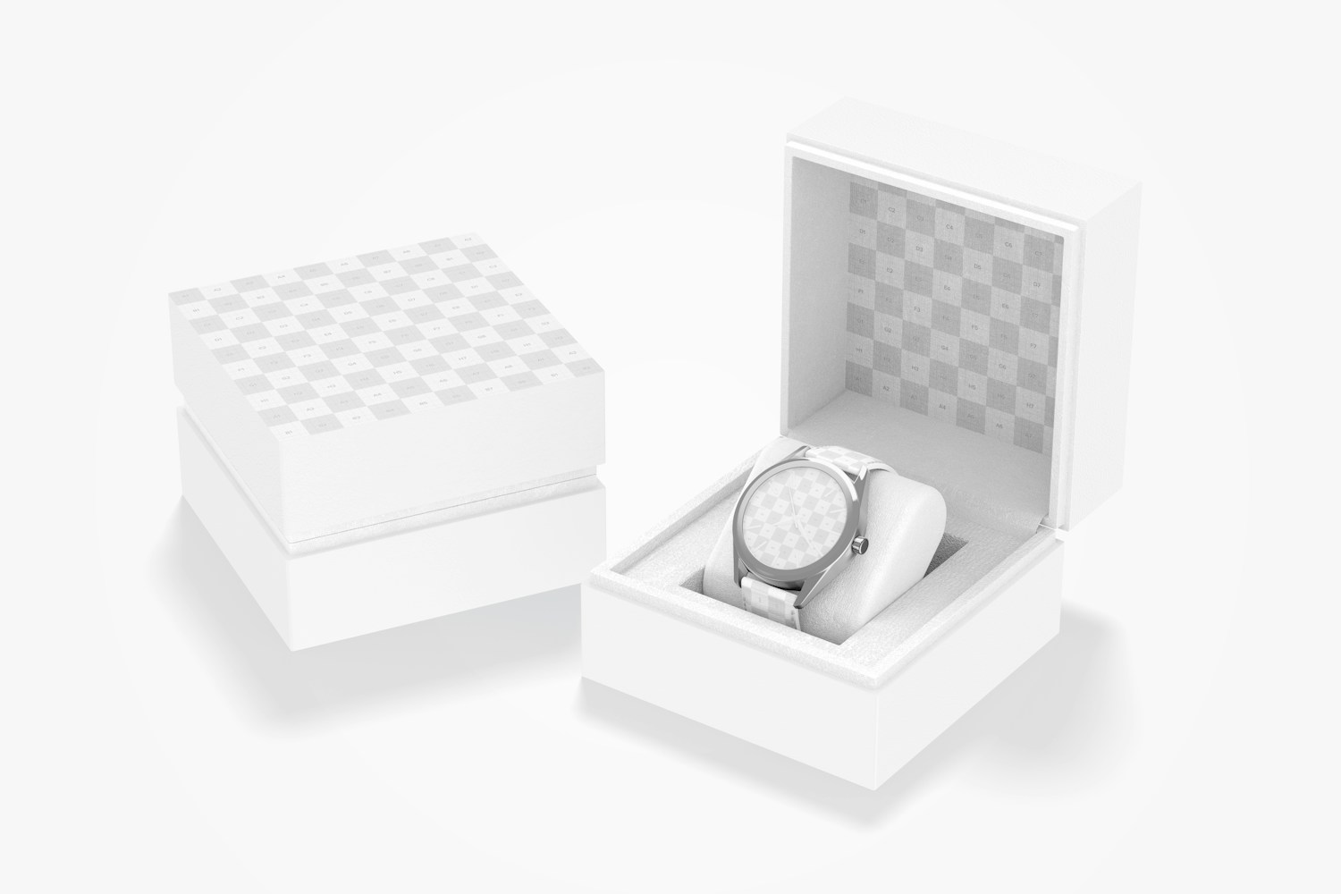 Luxury Watch Boxes Mockup, Closed and Opened