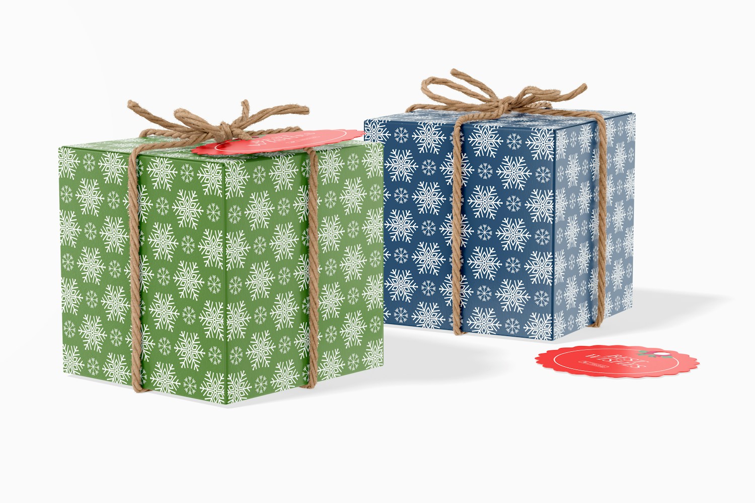 Gift Boxes with Label Mockup