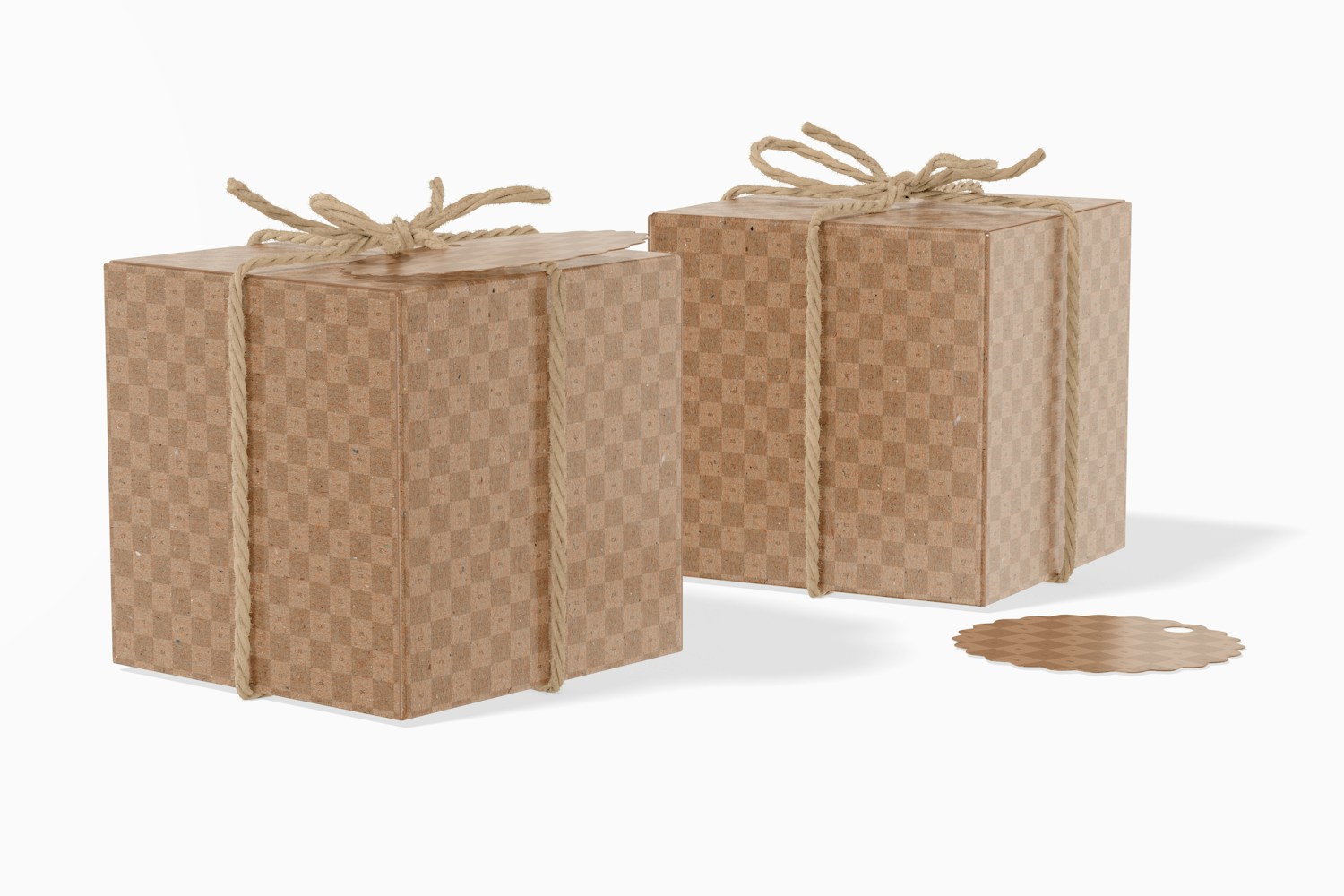Gift Boxes with Label Mockup