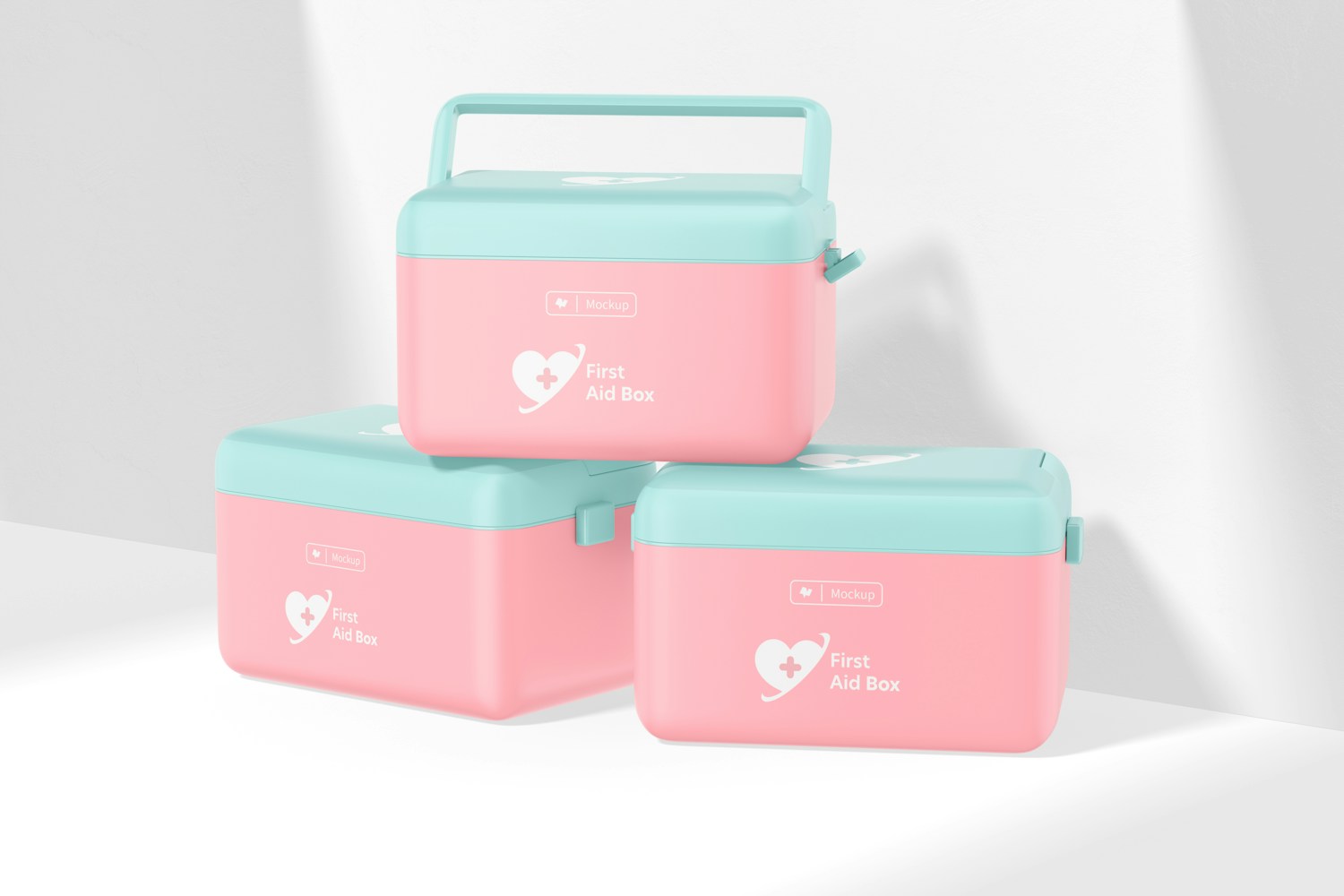 First Aid Boxes Mockup, Stacked