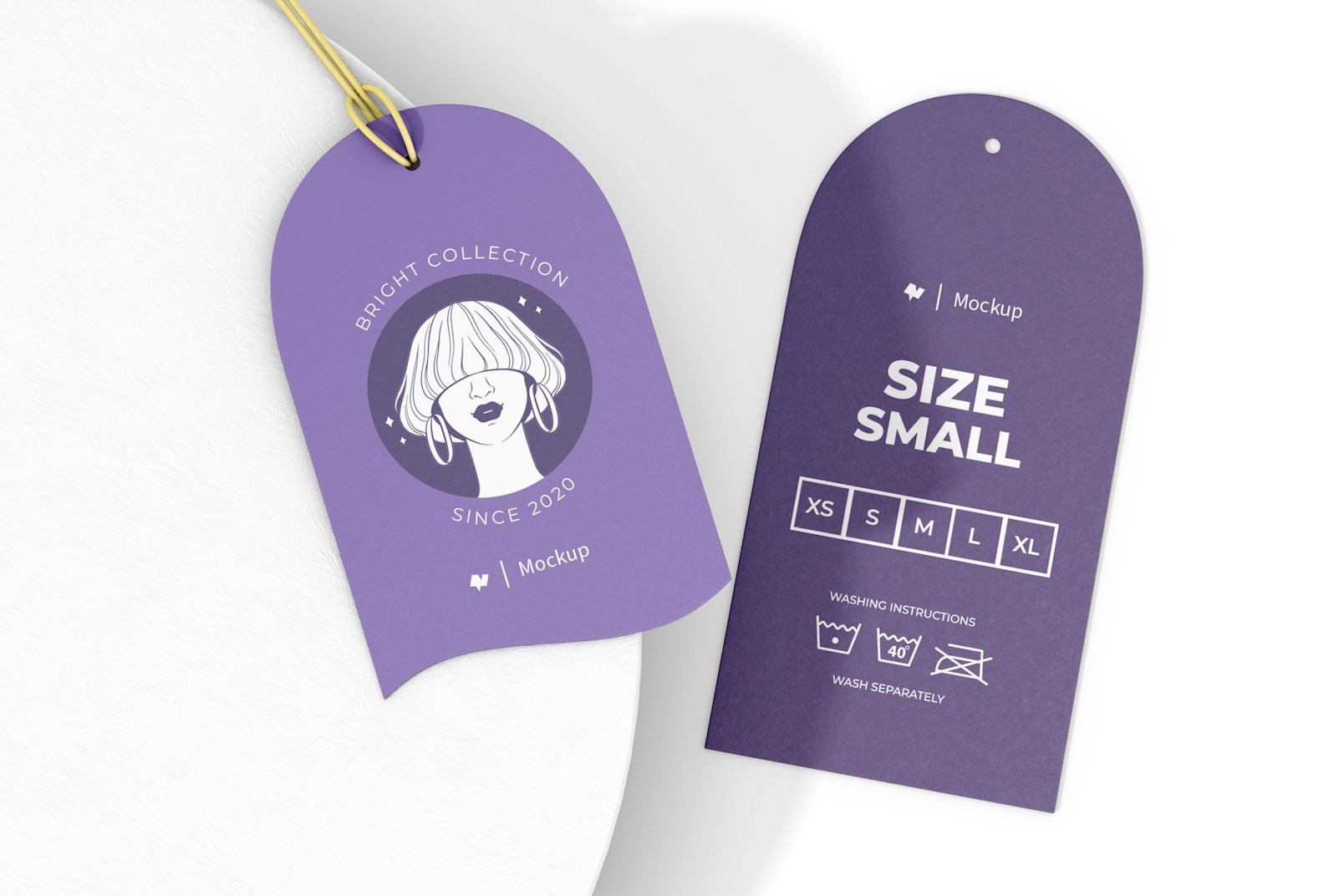 Double Cardboard Tag Mockup, Top View