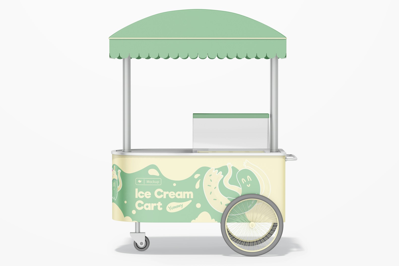 Ice Cream Cart Mockup, Side View