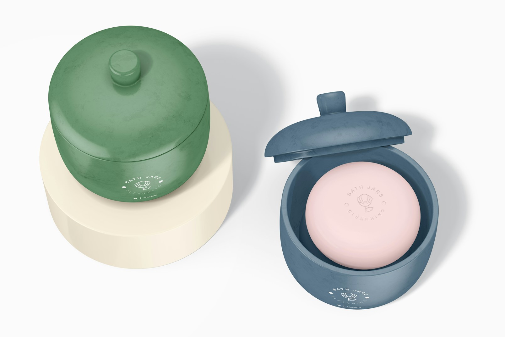 Soap Containers Mockup, Opened and Closed