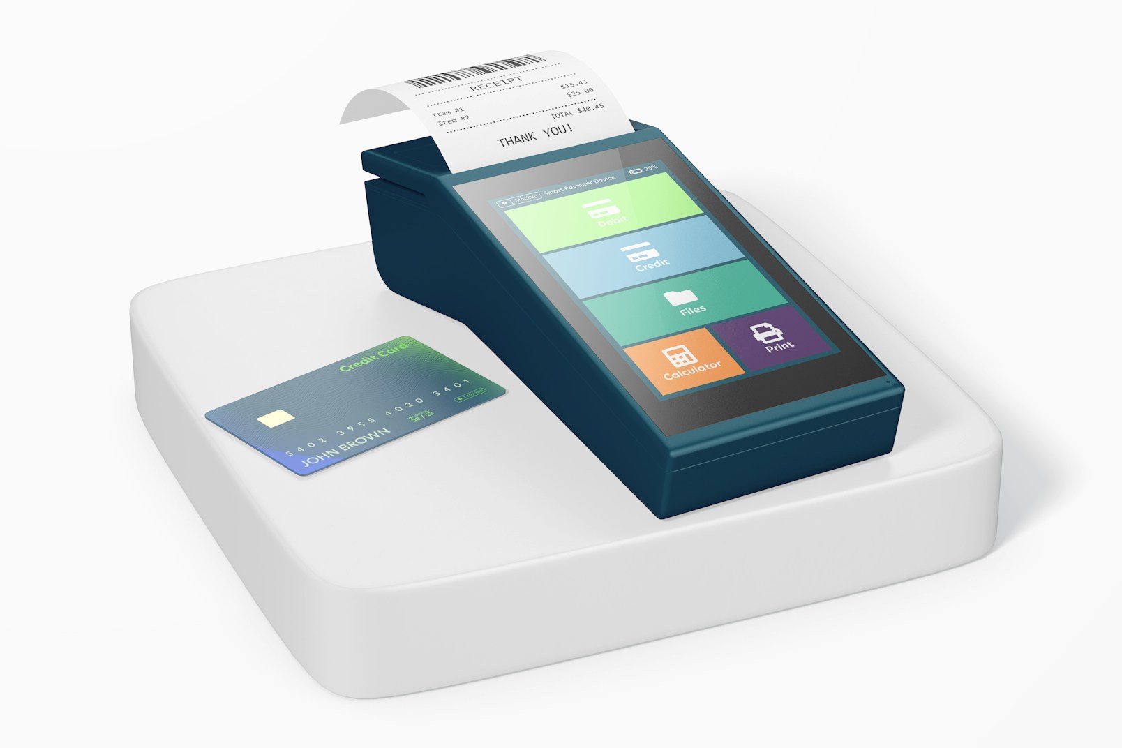 Smart Payment Device Mockup, on Surface