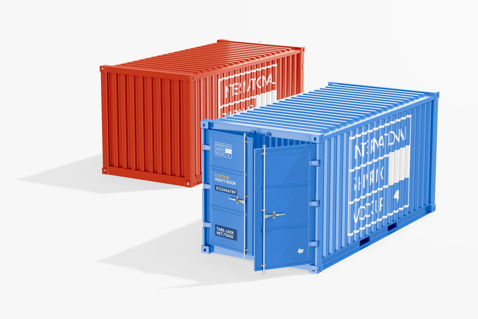 Long Shipping Containers Mockup