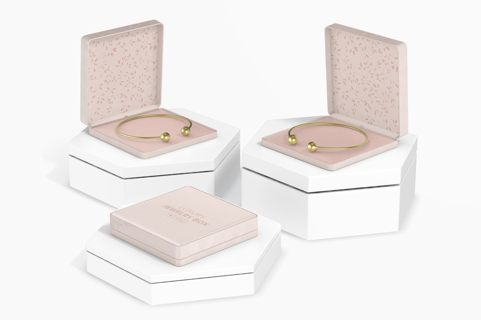 Luxury Jewelry Box Mockup, on Podium