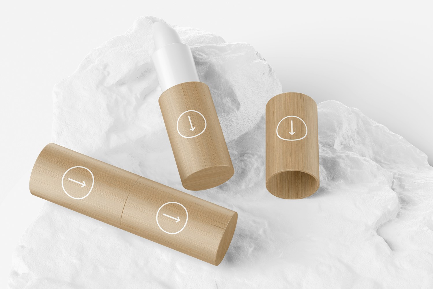 Bamboo Cover Sticks Mockup, Opened and Closed
