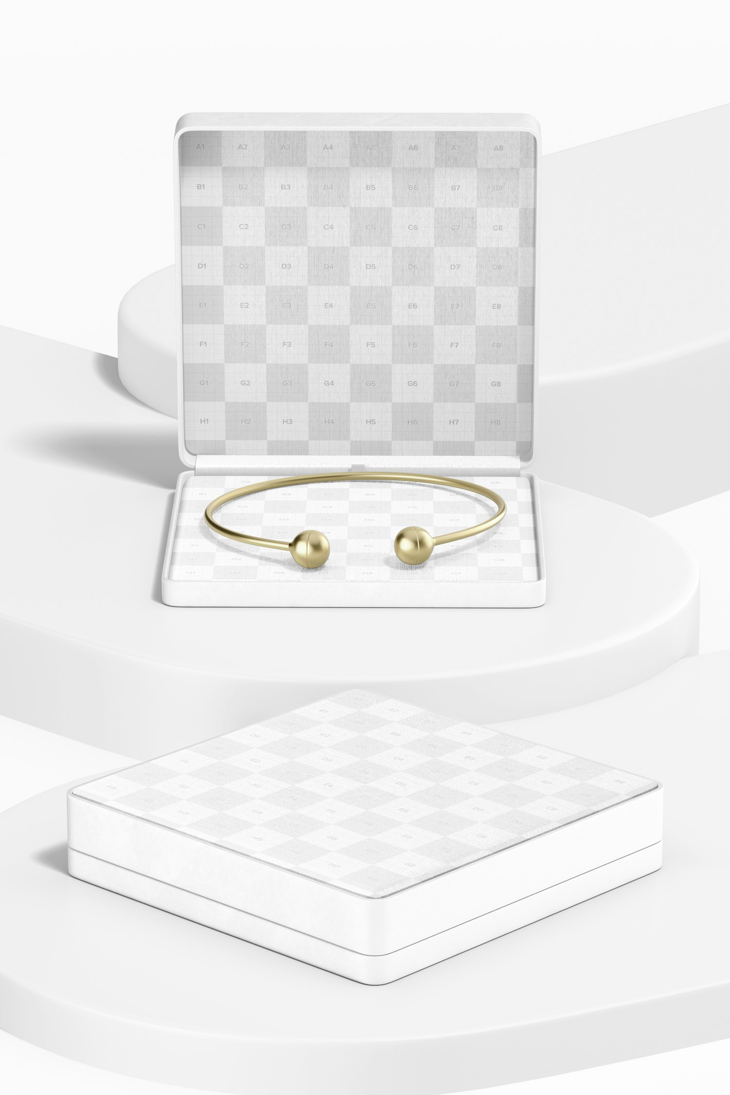 Luxury Jewelry Boxes Mockup, Opened and Closed
