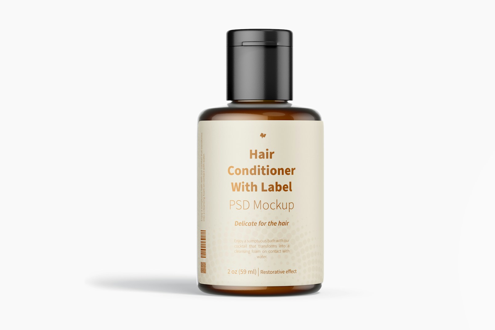 2 Oz Hair Conditioner with Label Mockup, Front View
