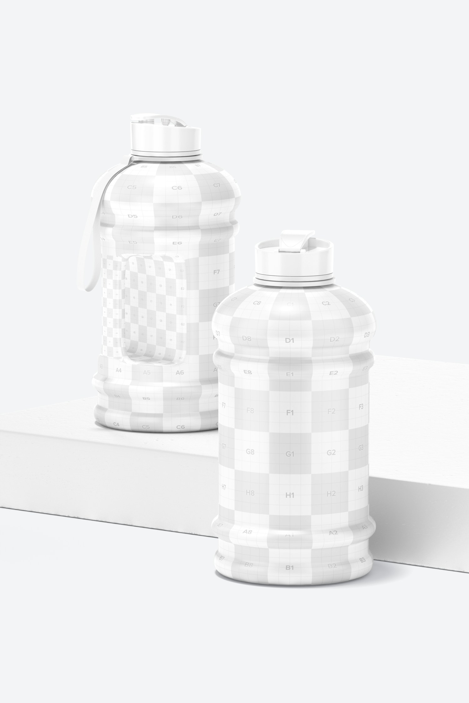 2.2 L Water Bottles Mockup, Perspective