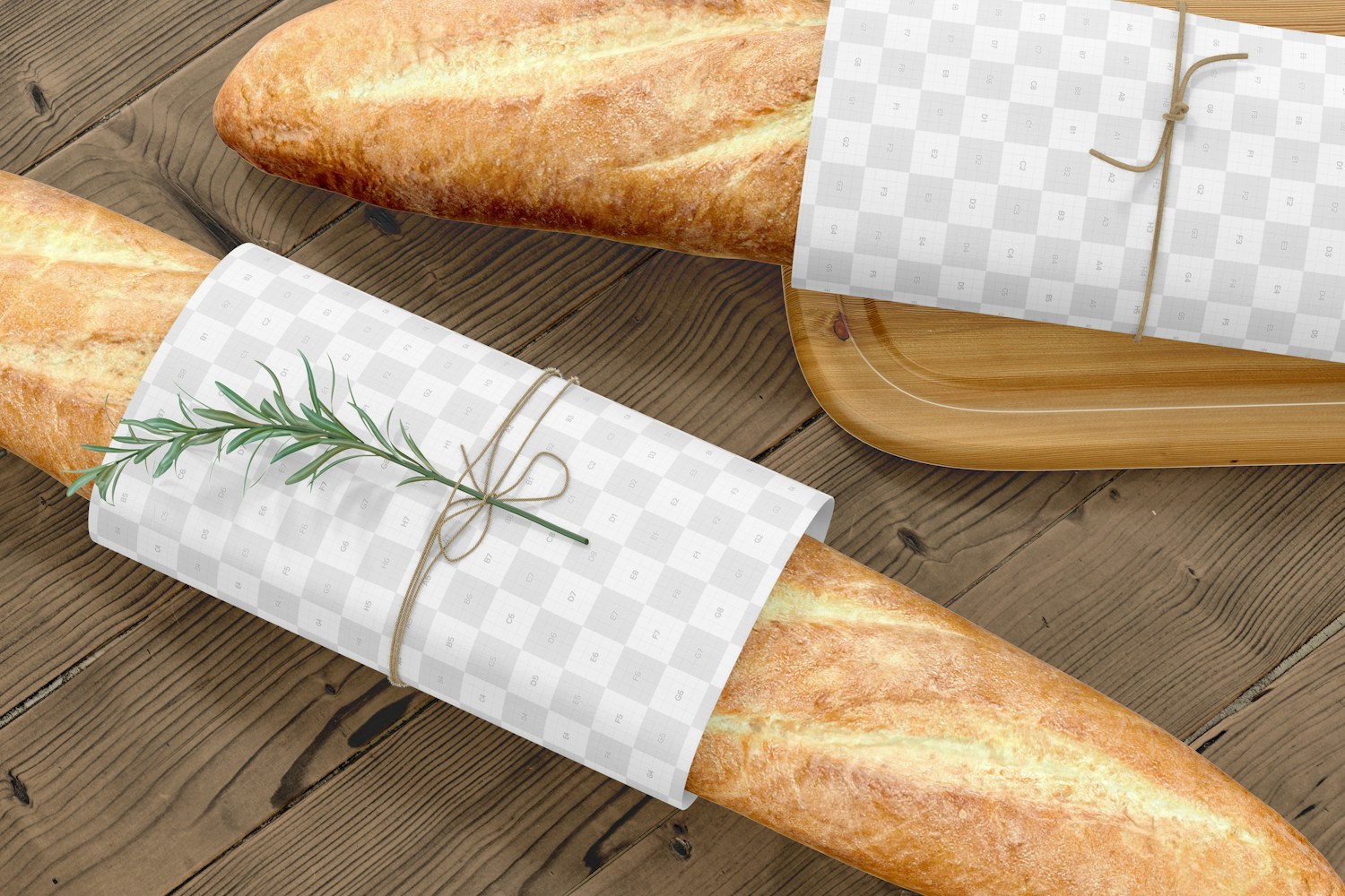 Baguettes with Label Mockup, Perspective 02 Baguettes with Label Mockup, Perspective 02