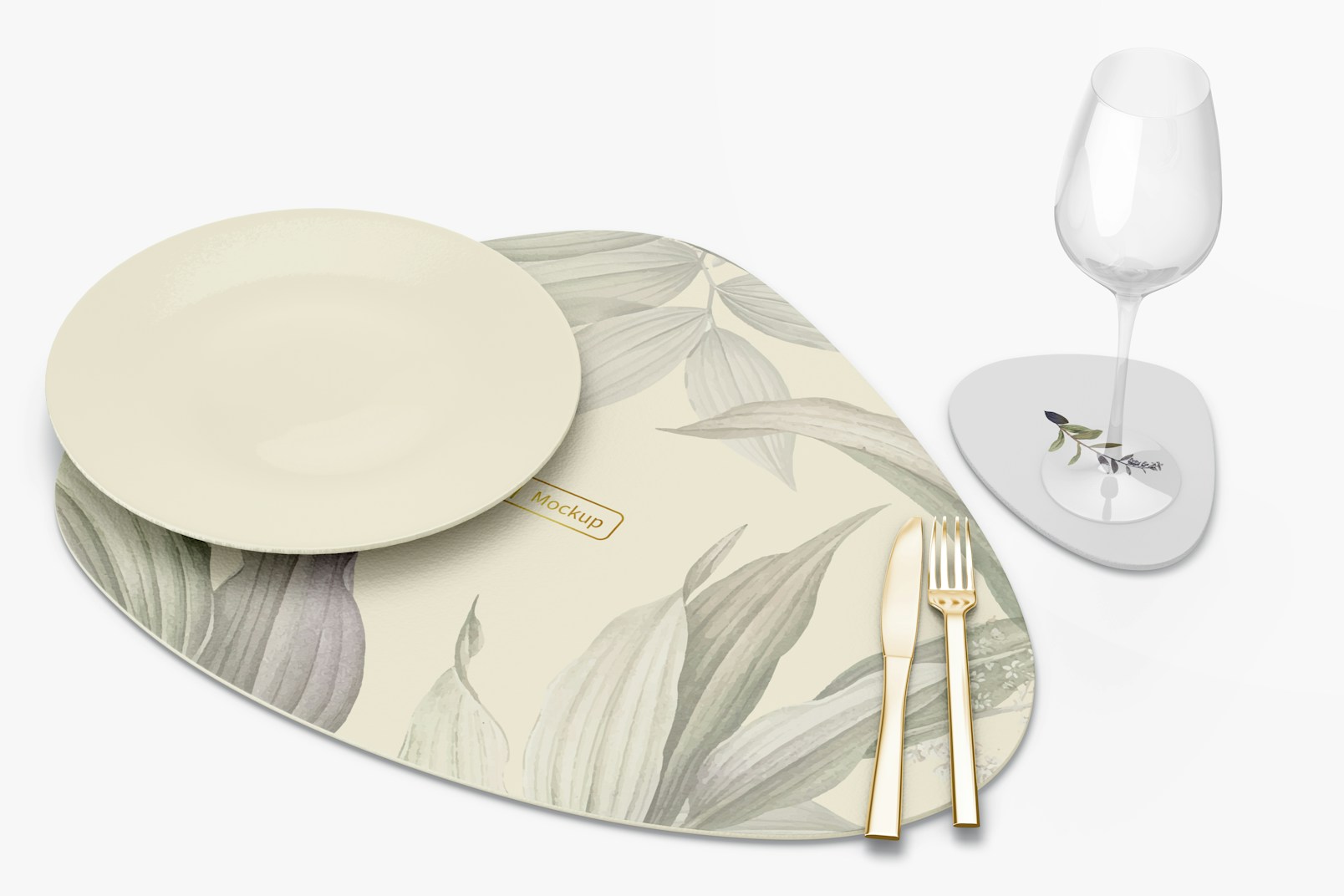 Foam Placemat with Plates Mockup