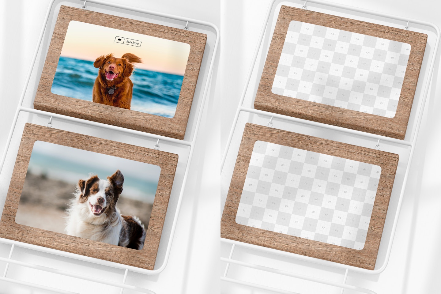 Vertical Photo Frame Stand Mockup, Top View