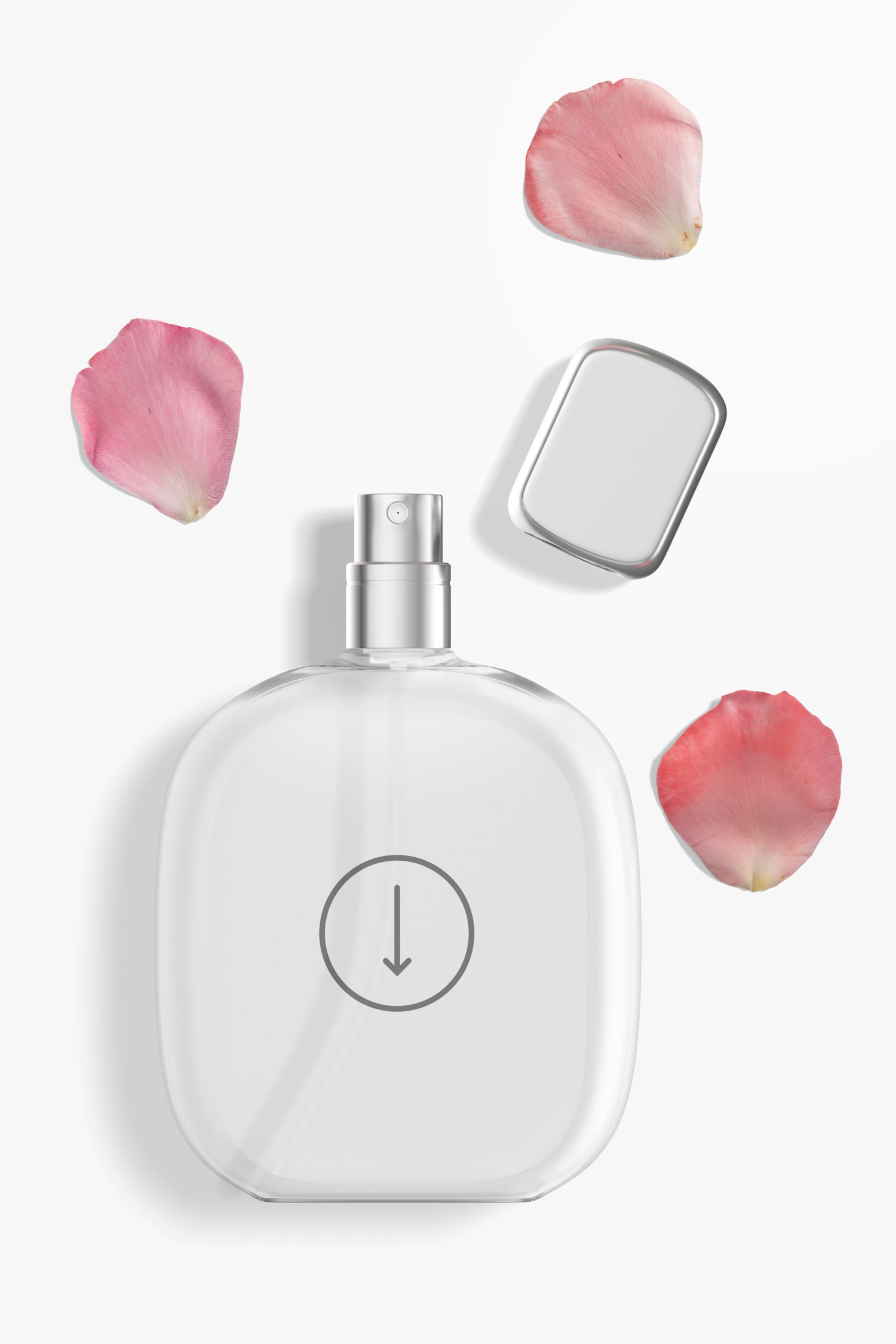 Oval Luxury Perfume Bottle Mockup, Top View