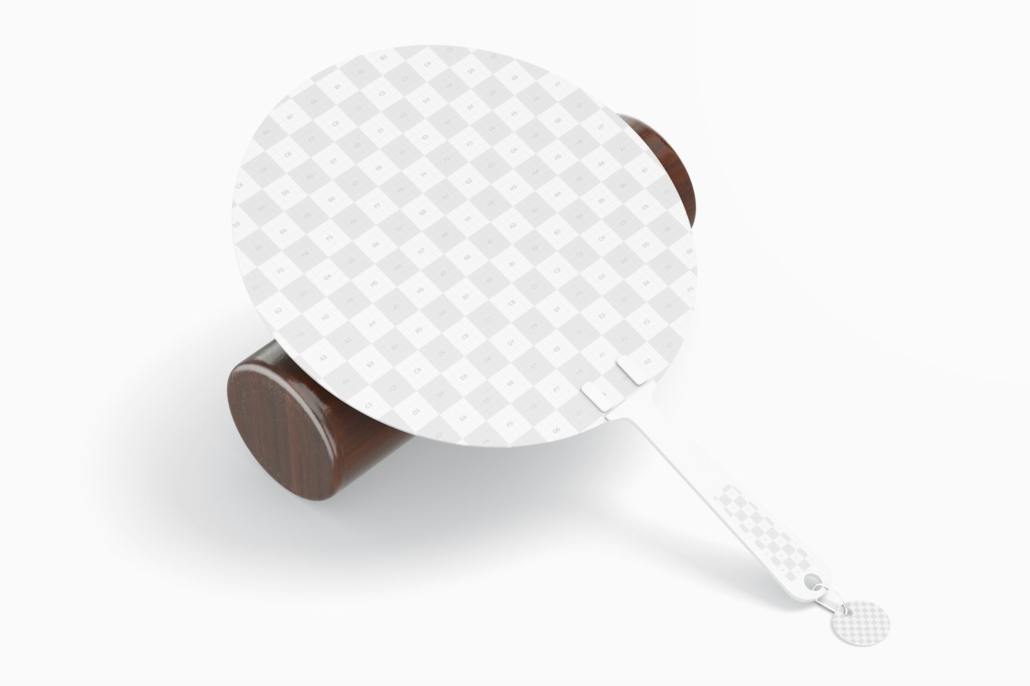 Round Hand Fan Mockup, Perspective