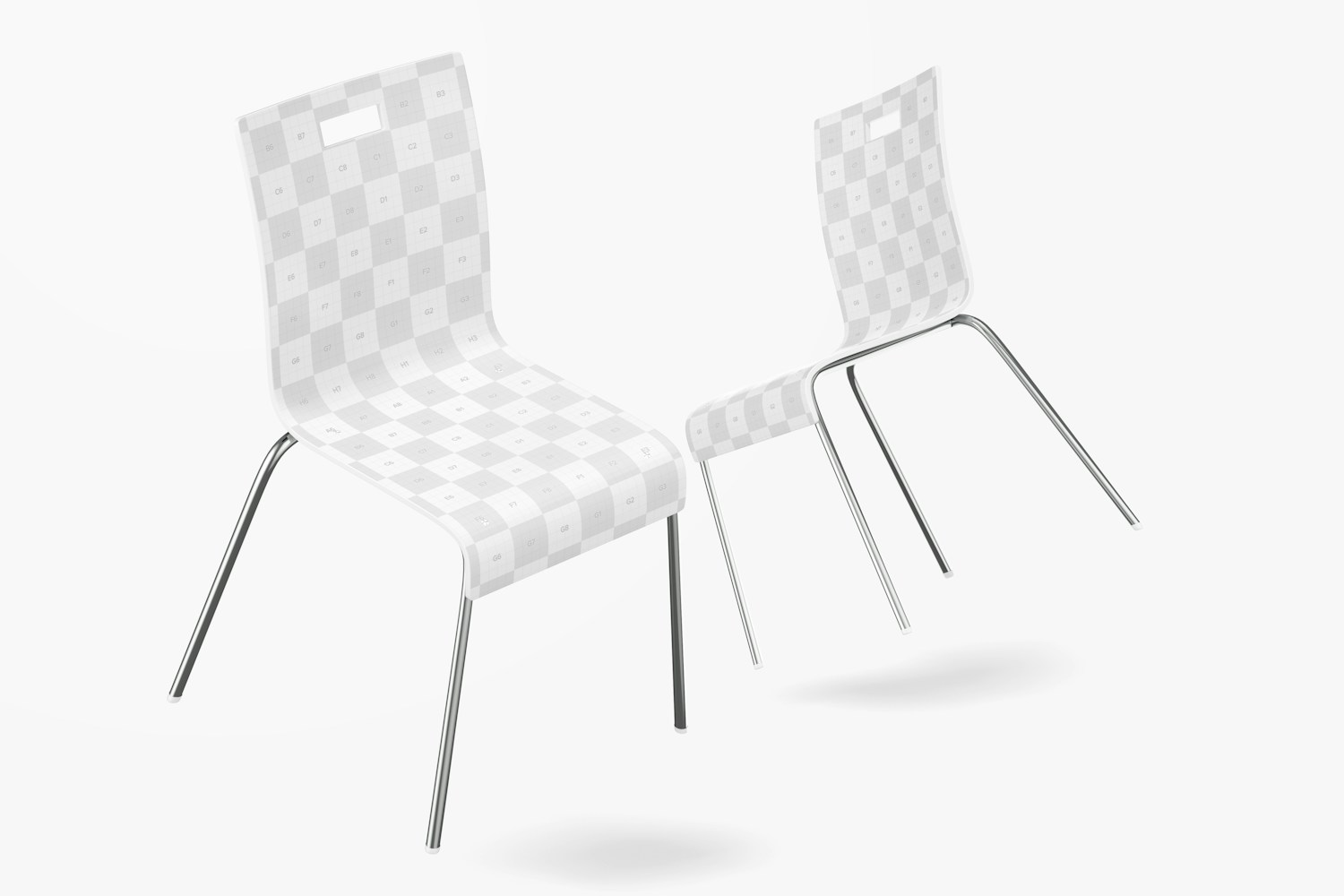 Metal Dining Chairs Mockup, Floating