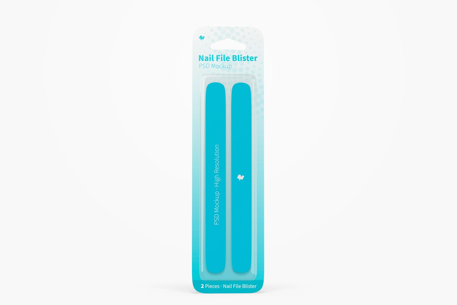 Nail File Blister Mockup, Front View Nail File Blister Mockup, Front View