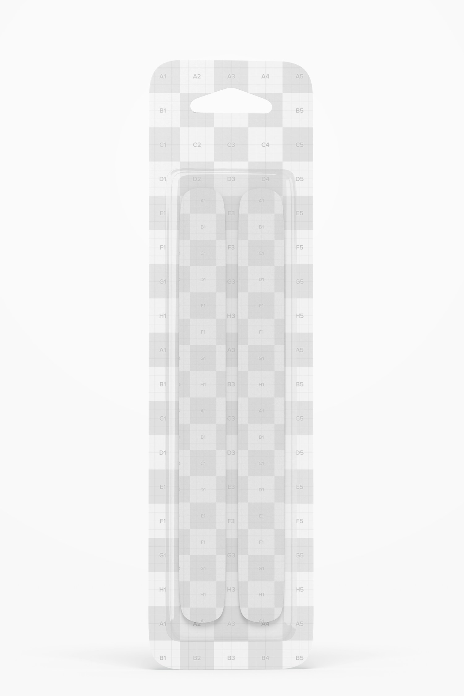 Nail File Blister Mockup, Front View Nail File Blister Mockup, Front View
