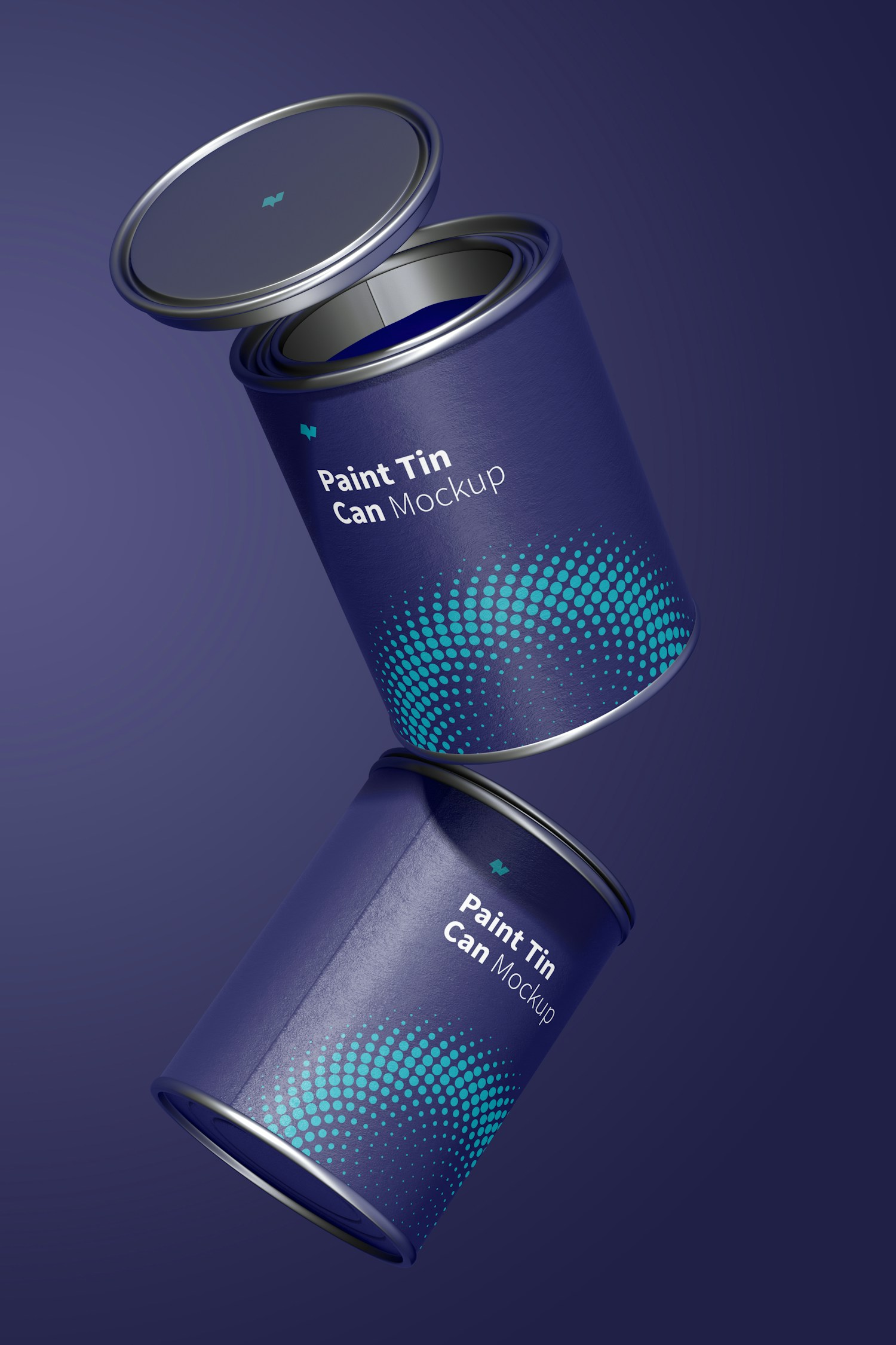 Paint Tin Cans Mockup, Floating Paint Tin Cans Mockup, Floating