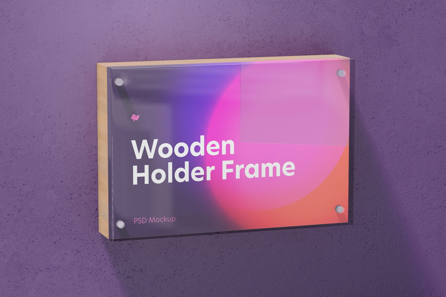 Wooden Label Holder Frame Mockup, Hanging