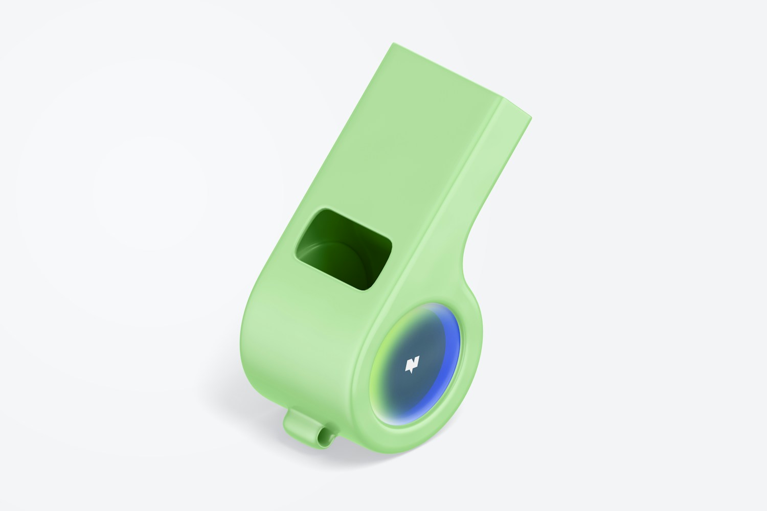 Plastic Whistle Mockup, Isometric View Plastic Whistle Mockup, Isometric View