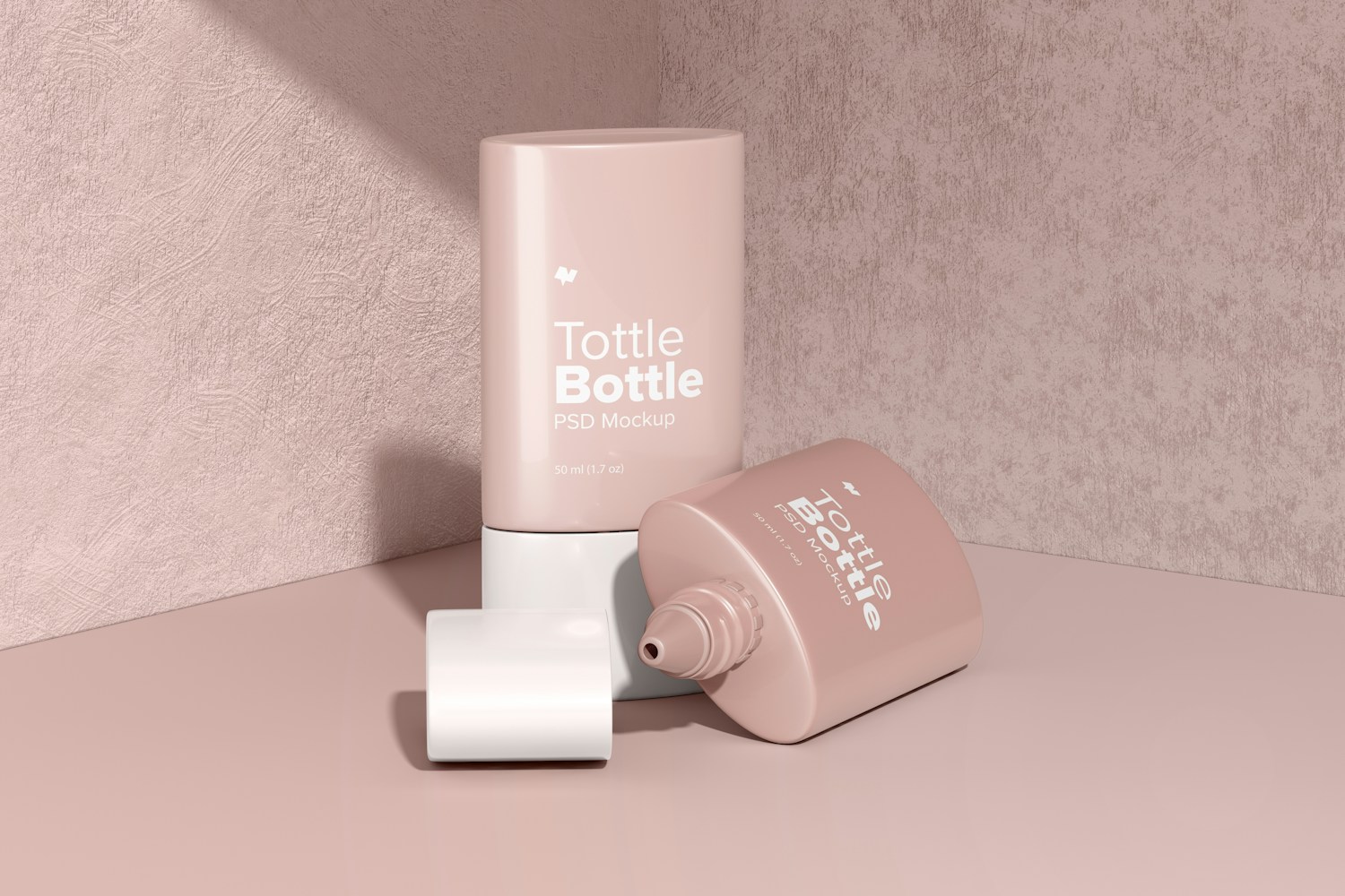 Tottle Bottles Mockup, Opened and Closed