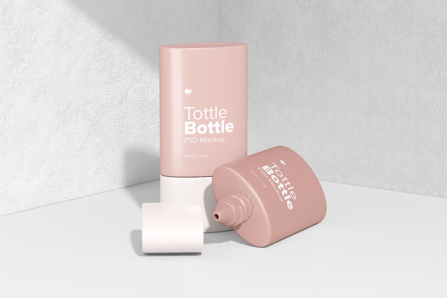 Tottle Bottles Mockup, Opened and Closed
