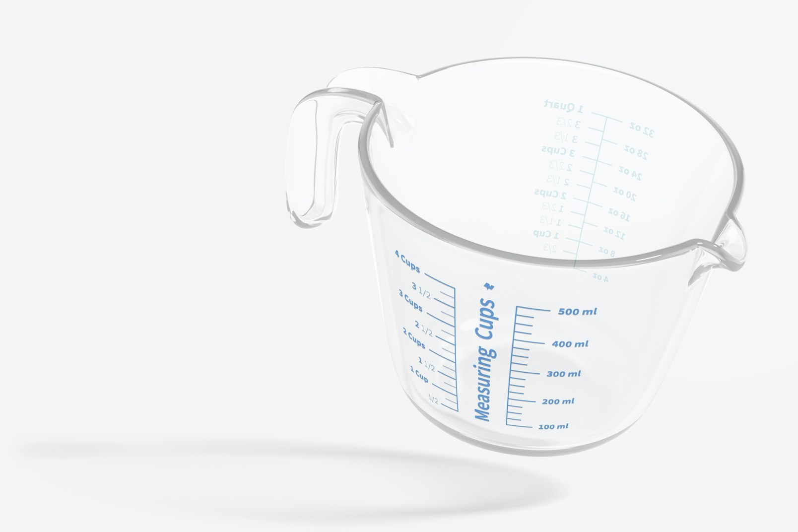 Glass Measuring Cup Mockup, Floating