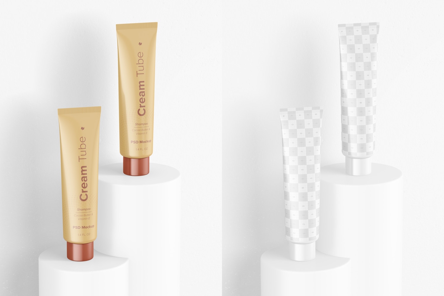 1.4 oz Cream Tubes on Podium Mockup 1.4 oz Cream Tubes on Podium Mockup